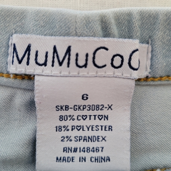 MuMuCoCo Girls (2 pair) Prewashed Stretch Jeans Size 6 - Picture 7 of 8
